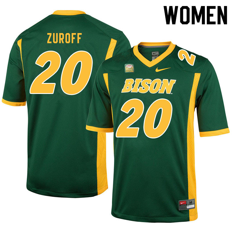 Women #20 Braden Zuroff North Dakota State Bison College Football Jerseys Sale-Green - Click Image to Close